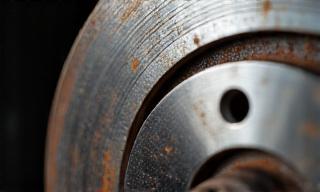 Close up of a car brake rotor