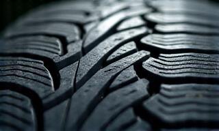 Close up of car tire tread